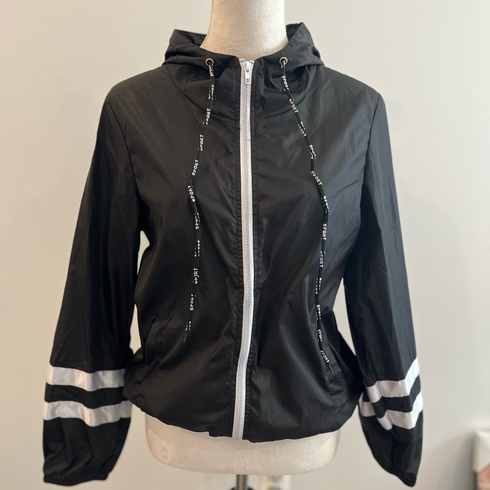 Black Hooded Women's Jacket